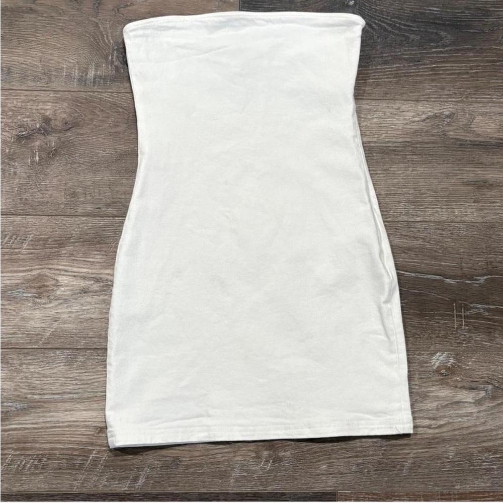 White Strapless Mini Dress